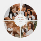 Ornement En Métal Élégant minimal Joyeux Noël Collage photo (Recto)