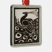 ORNEMENT EN MÉTAL ÉLÉGANT PEACOCK BLANC NOIR (Droite)