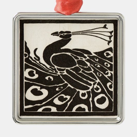 ORNEMENT EN MÉTAL ÉLÉGANT PEACOCK BLANC NOIR (Devant)
