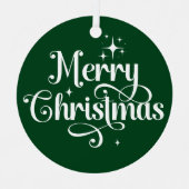 Ornement En Métal Elégant Photo Retro Joyeux Noël Green Keepsaké (Recto)