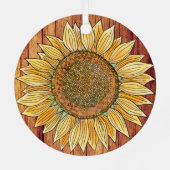 Ornement En Métal Élégant Rustique Boho Art Farmhouse Sunflower Jaun (Verso)