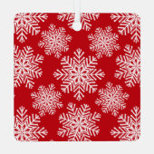 Ornement En Métal Élégant simple rouge blanc flocon de neige photo N (Verso)