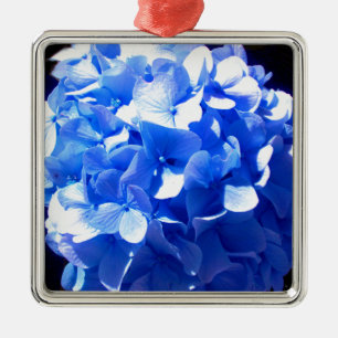 Ornement En Métal ElégantCobalt bleu floral élégant hydrangeas