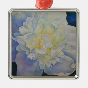 Ornement En Métal Elégante aquarelle fleurie de pivoine blanche