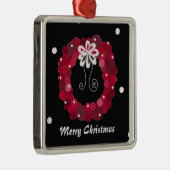 Ornement En Métal Élégante couronne rouge de Noël (Droite)