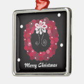 Ornement En Métal Élégante couronne rouge de Noël (Gauche)