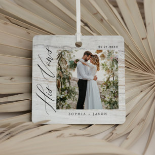 Ornement En Métal Élégantes Photos de Mariage Minimaliste avec ses V