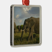 Ornement En Métal Eléphants africains, Loxodonta africana, (Droite)