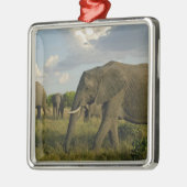 Ornement En Métal Eléphants africains, Loxodonta africana, (Gauche)