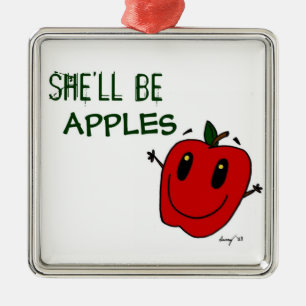 ORNEMENT EN MÉTAL ELLE SERA L'ORNEMENT DES POMMES