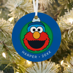 Ornement En Métal Elmo de Sesame Street Elmo d'hiver bonnet