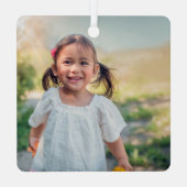 Ornement En Métal Elmo | Nom personnalisé avec photo (Verso)