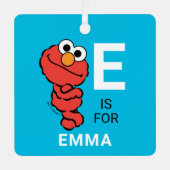 Ornement En Métal Elmo | Nom personnalisé avec photo (Recto)