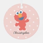Ornement En Métal Elmo | Premier Noël du bébé - Ajouter votre nom (Verso)