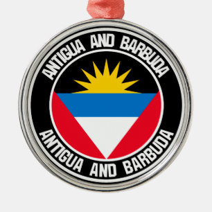 Ornement En Métal Emblème rond Antigua-et-Barbuda