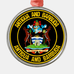 Ornement En Métal Emblème rond Antigua-et-Barbuda