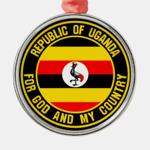 Ornement En Métal Emblème rond de l'Ouganda