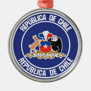 Ornement En Métal Emblème rond du Chili