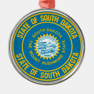 Ornement En Métal Emblème rond du Dakota du Sud