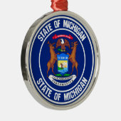 Ornement En Métal Emblème rond du Michigan (Droite)