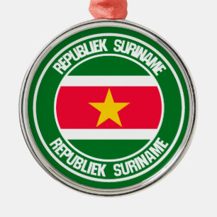 Ornement En Métal Emblème Rond du Suriname