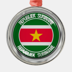 Ornement En Métal Emblème rond du Suriname