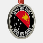 Ornement En Métal Emblème rond Papouasie-Nouvelle-Guinée (Droite)