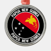 Ornement En Métal Emblème rond Papouasie-Nouvelle-Guinée (Devant)