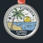 Ornement En Métal Emblème Vintage Djerba Tunisie<br><div class="desc">Design vectoriel Djerba. Djerba,  une île au large de la Tunisie,  est connue pour ses plages méditerranéennes.</div>