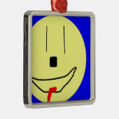 Ornement En Métal Emoji Doux, Bleu Jaune, Art Par Enfants :) (Droite)