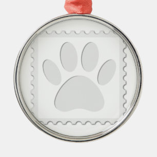 Ornement En Métal Empreinte de patte de chien coupé