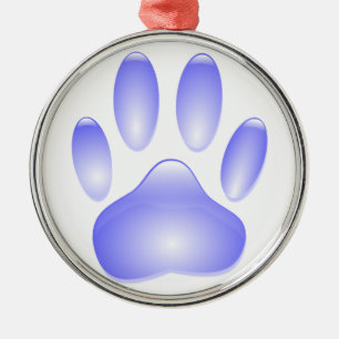 Ornement En Métal Empreinte de patte de chien de verre