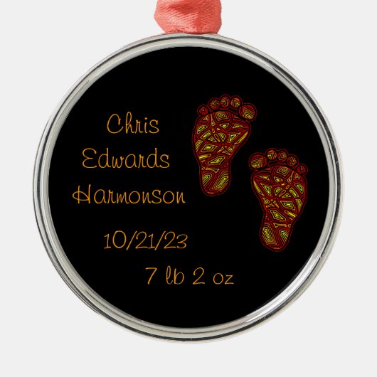Ornement En Métal Empreintes bébé (Devant)