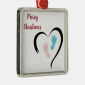 ORNEMENT EN MÉTAL ***EMPREINTES DE BÉBÉ*** ORNAMENT DE NOËL (Droite)