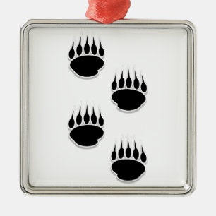 Ornement En Métal Empreintes de pattes de l'ours noir