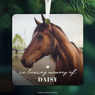 Ornement En Métal En Mémoire Affectueuse du Nom du Cheval Mémorial