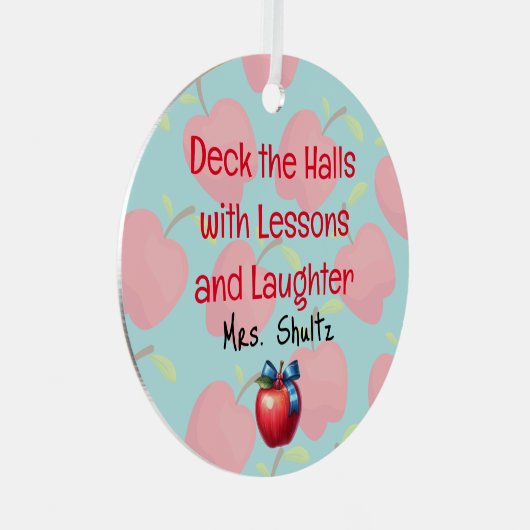 Ornement En Métal Enseignant Noël "Deck the Halls" (Avant droite)