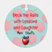 Ornement En Métal Enseignant Noël "Deck the Halls" (Recto)