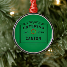 Ornement En Métal Entrée Canton Massachusetts Céramique De Noël Ou