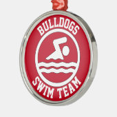 Ornement En Métal Équipe de natation Nom nager Plongée Noël (Gauche)
