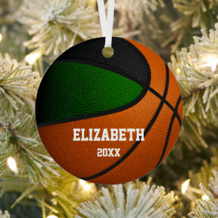 Ornement En Métal équipe noire verte couleurs filles garçons basketb