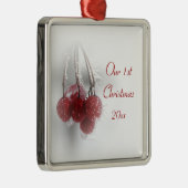 Ornement En Métal Ęr Noël de baies givrées rouges ensemble (Droite)