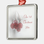 Ornement En Métal Ęr Noël de baies givrées rouges ensemble (Gauche)