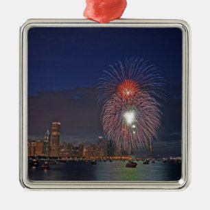 Ornement En Métal États-Unis, Illinois, Chicago, feux d'artifice du