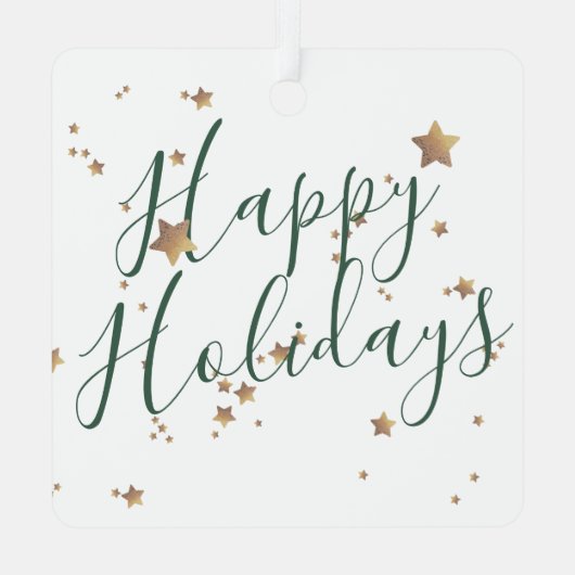 Ornement En Métal Étoile moderne vert Noël blanc Joyeux classique (Verso)