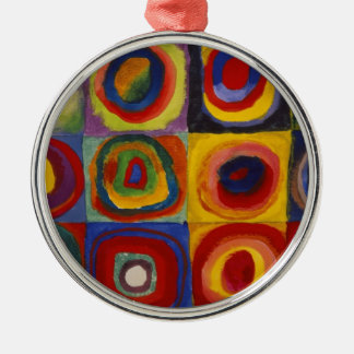 Ornement En Métal Étude des couleurs des cercles Carré