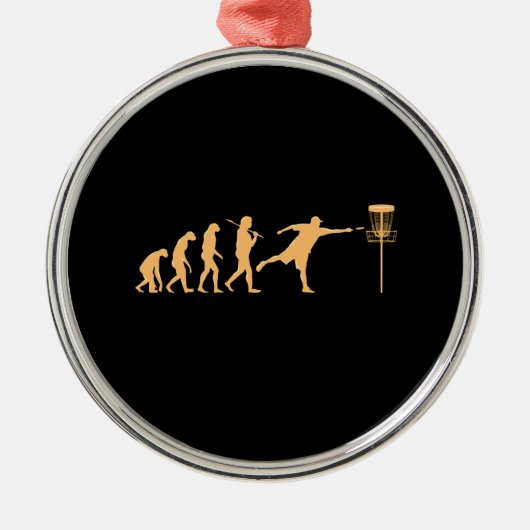 Ornement En Métal Évolution du Disc Golf (Devant)