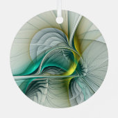 Ornement En Métal Évolution fractale, Art Abstrait Turquoise d'or (Verso)