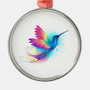 Ornement En Métal Exotic Rainbow Hummingbird
