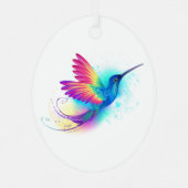 Ornement En Métal Exotic Rainbow Hummingbird (Verso)